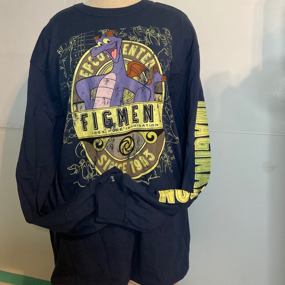 Disney parks figment Epcot center long sleeve shirt NWT